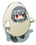  1girl bad_id bad_twitter_id blush_stickers cookie_(touhou) egg_costume full_body grey_hair highres nazrin nyon_(cookie) oekaki open_mouth pantsu-ripper red_eyes short_hair simple_background smile solo touhou white_background 
