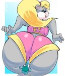  2024 69_(number) anthro berri big_butt big_dom_small_sub biscuit_(bizkit) blonde_hair blue_body blue_fur blue_hair bottomwear breasts buckteeth bulluppa butt butt_focus chipmunk clothing conker&#039;s_bad_fur_day dominant duo facesitting female fur grey_body grey_fur ground_squirrel hair hi_res huge_butt larger_female looking_back male mammal murid murine number ponytail rareware rat rodent sciurid signature sitting_on_another size_difference smaller_male tail teeth thick_thighs topwear 
