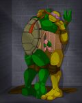 2_toes 3_fingers absurd_res against_surface against_wall anthro barefoot bodily_fluids brother_(lore) brothers_(lore) digital_media_(artwork) donatello_(tmnt) duo erection feet fingers frottage genital_fluids genitals hi_res humanoid_genitalia humanoid_penis incest_(lore) male male/male mishajeans penile penis precum raphael_(tmnt) reptile scalie sex shell sibling_(lore) standing tail teenage_mutant_ninja_turtles toes turtle