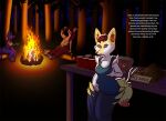 anthro braixen breast_growth breasts campfire canid canine clothing colored confusion container cup dialogue drinking ear_growth english_text expansion female fire forest forest_background fox fur furniture gender_transformation generation_6_pokemon group growth hair hair_shrinking hand_on_breast hand_on_crotch log male mammal medium_breasts mtf_transformation nature nature_background nintendo orange_body orange_eyes orange_fur party plant pokemon pokemon_(species) purple_body purple_fur red_hair sitting sjevi species_transformation stick table tail tail_growth text thick_thighs thigh_expansion torn_clothing transformation tree trio white_body white_fur wood yellow_body yellow_fur