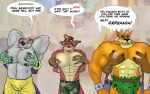  abs absurd_res activision anthro bandicoot biceps big_muscles big_pecs blue_bottomwear blue_clothing blue_pants bodily_fluids bottomwear breast_milking brown_body bulge camo camo_bottomwear camo_clothing camo_pants camo_print canid canine canis clothing crash_bandicoot_(series) crocodile crocodilian crocodylid crunch_bandicoot dasyuromorph dialogue digital_media_(artwork) dingo dingodile english_text extinct front_view frown fur green_body green_bottomwear green_clothing grey_body group hands_behind_back hands_behind_head hi_res hybrid koala koala_kong komodo_dragon komodo_joe lactating lizard loincloth macropod male male/male male_lactation mammal marsupial monitor_lizard muscular muscular_anthro muscular_male nipples orange_body pants pattern_bottomwear pattern_clothing pattern_pants pecs pinstripe_potoroo potoroo prosthetic prosthetic_arm prosthetic_limb recently_extinct_species reptile scalie simple_background smile speech_bubble spikysketches standing submissive submissive_male teeth text thylacine tiny_tiger trio vombatiform yellow_bottomwear yellow_clothing yellow_pants 