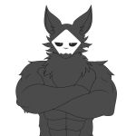  anthro canid canine canis changed_(video_game) crossed_arms goo_creature looking_at_viewer male male/male mammal muscular muscular_anthro muscular_male photolol.03 puro_(changed) simple_background solo trash 