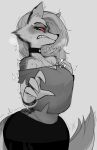  &lt;3 2022 4_fingers absurd_res alternate_version_at_source anthro big_breasts blush bodily_fluids breasts butt canid canid_demon canine canis clothed clothing collar demon duo female fingers fur hair hellhound helluva_boss hi_res krekk0v looking_at_viewer loona_(helluva_boss) mammal nipple_outline piercing red_sclera simple_background snarling solo_focus sweat thick_thighs white_background wide_hips 