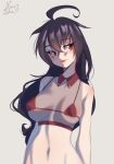  bra clothing collar female hair hi_res human long_hair looking_away mammal neon-chan purple_hair red_bra red_clothing red_eyes red_underwear shy sly solo standing underwear 
