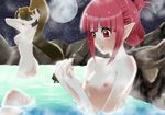  ass breasts dungeon_and_fighter dungeon_fighter_online fighter fighter_(dungeon_and_fighter) mage mage_(dungeon_and_fighter) moon night onsen pointy_ears ponytail water 