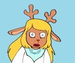 anthro antlers capreoline cervid clothed clothing deltarune female hi_res horn humor mammal meme noelle_holiday reaction_image reindeer shitpost shocked_expression simple_background solo tails_gets_trolled undertale_(series) vibrant_n64 video_games 