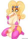  activision ahegao anthro balls bandicoot big_balls big_breasts big_butt big_penis bikini blonde_hair blush breasts butt clothed clothing coco_bandicoot crash_bandicoot_(series) eyewear eyewear_on_head genitals gesture goggles goggles_on_head green_eyes hair hi_res huge_butt humanoid_genitalia legwear looking_pleasured male mammal marsupial nipples nude open_mouth penis pizzakittynyan pussy simple_background solo stockings swimwear thick_thighs thigh_highs tongue tongue_out topwear v_sign video_games wide_hips 