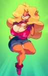  absurd_res activision anthro artist_name asterixx bandicoot bedroom_eyes big_breasts big_hair black_nose blonde_hair blue_bottomwear blue_clothing blue_shorts bottomwear breasts brown_clothing brown_eyebrows brown_gloves brown_handwear choker clothed clothing colorful crash_bandicoot_(series) digital_media_(artwork) ear_piercing ear_ring eyebrows female front_view full-length_portrait fur glistening glistening_breasts gloves gradient_background green_eyes hair half-closed_eyes handwear hi_res huge_breasts jewelry looking_at_viewer mammal marsupial multicolored_body multicolored_fur narrowed_eyes necklace orange_body orange_fur piercing pink_eyelids portrait red_clothing red_shirt red_topwear scut_tail seductive shaded shirt short_tail shorts simple_background solo tan_body tan_fur tan_inner_ear tawna_bandicoot topwear two_tone_body two_tone_fur video_games 
