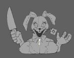  absurd_res angry big_breasts breast_play breasts clothing costume ejaculation fake_ears fake_rabbit_ears female five_nights_at_freddy&#039;s five_nights_at_freddy&#039;s:_security_breach greyscale hi_res human knife lagomorph leporid mammal monochrome nipples rabbit rawhell scottgames sex solo speech_bubble titfuck torn_clothing vanny_(fnaf) video_games 