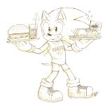  boots bottomwear burger clothed clothing container cup eulipotyphlan food footwear handwear hedgehog hi_res hot_dog ice looking_at_viewer male mammal open_bottomwear open_clothing open_pants pants plate sega smile solo sonic_forces sonic_the_hedgehog sonic_the_hedgehog_(series) star valeriagl92 