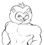  abs anthro biceps big_breasts breasts capartist cartoon_network crown digital_media_(artwork) felid feline felis fur hair hi_res king king_snugglemagne_xxv lion male mammal mane mao_mao:_heroes_of_pure_heart muscular muscular_anthro muscular_male pantherine pecs royalty smile solo 