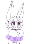  &lt;3 &lt;3_eyes 2022 anthro areola big_breasts big_ears blush breast_squish breasts canid canine chest_tuft eyebrow_through_hair eyebrows female fennec fox hair hi_res huge_breasts long_ears looking_at_viewer magic mammal nipples nude red_eyes scorpdk short_hair smile solo squish tougue_out translucent translucent_hair tuft 