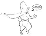  anthro big_butt black_body black_fur butt capartist cape cape_only cartoon_network clothing digital_media_(artwork) domestic_cat felid feline felis fur hair looking_at_viewer male mammal mao_mao:_heroes_of_pure_heart mostly_nude nude sheriff_mao_mao_mao solo thick_thighs wide_hips 
