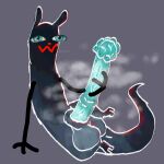 2_toes 3_fingers animal_genitalia animal_penis balls big_balls big_penis blue_eyes colored_line_art doodle_arms equine_genitalia equine_penis feet feral fingers genitals hi_res inv_(rain_world) inverted_color looking_at_viewer male musk penis rain_world real_eyes simple_background slugcat solo ted-simp toes videocult white_line_art