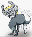  all_fours big_butt biggy_deez butt crouching female hi_res humanoid humanoid_pointy_ears imp looking_at_viewer midna nintendo not_furry nude one_eye_obstructed rear_view simple_background snaggle_tooth solo the_legend_of_zelda twerking twili twilight_princess video_games white_background 
