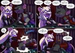  2024 amber_(nyxcha) anthro armor black_body black_fur black_hair chert_(nyxcha) clothed clothing comic comic_panel dialogue duo female fur hair hi_res kitfox-crimson long_hair male mammal mind_reading mouse murid murine pilot_suit rat red_eyes rodent skaven snout solo speech_bubble tail unconscious warhammer_(franchise) warhammer_fantasy white_body white_fur white_hair white_tail 