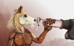  animal_genitalia animal_penis anthro bodily_fluids bodyli_fluids cum cum_drips cum_in_mouth cum_inside cum_on_arm cum_on_face cum_string equid equine equine_penis fellatio genital_fluids genitals hair handjob horse long_hair male male/male mammal oral penile penis sex thisartistdoesntexist 