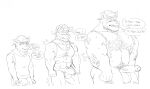  anthro barawerewolf beard body_hair bulge canid canine canis chest_hair clothing dialogue facial_hair foreskin genitals growth hairy_arms male mammal muscle_growth muscle_shirt muscular muscular_male penis pubes sequence solo torn_clothing transformation wolf 