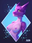  2021 andyd anthro areola breasts digital_media_(artwork) eyebrows eyelashes female green_eyes hi_res nipples non-mammal_breasts solo 