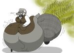 anthro arm_on_belly belly belly_expansion belly_inflation belly_jiggle big_belly big_butt big_moobs black_clothing black_footwear black_shoes bloat bloated bobaotter bottom_heavy bovid bow_tie brown_clothing bubble_butt butt butt_jiggle cane caprine clothed clothing earl_gray_(bobaotter) expansion eyes_closed fart fart_cloud fart_fetish fat_jiggle fat_squish footwear fur gas gas_cloud gassy goat green_fart_cloud green_gas green_gas_cloud grey_body grey_clothing grey_fur grey_horn hand_on_belly hi_res horn huge_belly huge_butt huge_fart huge_hips huge_thighs hyper hyper_belly hyper_butt hyper_hips hyper_thighs inflation jiggling love_handles male mammal moobs morbidly_obese morbidly_obese_anthro morbidly_obese_male navel obese obese_anthro obese_male onomatopoeia overweight overweight_anthro overweight_male relieved shadow short_tail simple_background smile solo sound_effects tail text thick_thighs white_background white_clothing wide_hips