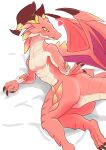  &lt;3 2021 absurd_res anthro breasts brunhilda_(dragalia_lost) claws cygames digital_media_(artwork) dragalia_lost dragon female hi_res horn konayu_craft mammal membrane_(anatomy) membranous_wings nintendo red_body red_scales scales scalie simple_background smile solo suggestive video_games white_body wings 