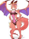  &lt;3 2021 absurd_res anthro breasts brunhilda_(dragalia_lost) claws clothed clothing cygames digital_media_(artwork) dragon female hi_res horn konayu_craft looking_at_viewer mammal nintendo red_body scalie simple_background smile solo swimwear video_games white_body wings 