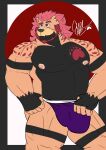  anthro clothing hair jockstrap kofu_grizzly_chubby male mammal pink_hair solo underwear ursid 