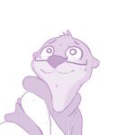  anthro bodily_fluids clothed clothing eyewear fur glasses head_tuft hoodie lutrine mammal monochrome mustelid otterly_(character) replytoanons simple_background solo sweat sweatdrop topwear tuft white_background 