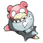  animal_focus blacknirrow chibi closed_mouth full_body mega_pokemon mega_slowbro no_humans pokemon pokemon_(creature) shell simple_background slowbro smile solo white_background 