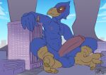  2020 3_toes absurd_res anthro avian balls beak big_balls big_penis blue_body building canid canine canis city colored_sketch digital_drawing_(artwork) digital_media_(artwork) erection falco_lombardi feet fox fox_mccloud genitals grey_body group hi_res huge_penis humanoid_genitalia humanoid_penis larger_male looming macro male mammal maxpany micro nintendo nipples orange_body outside penis road sitting size_difference size_play sketch smaller_male soles star_fox toes video_games wolf wolf_o&#039;donnell 