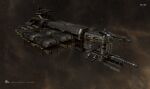  3d brown_background brown_theme capital_ship_(eve_online) carrier commentary company_logo company_name copyright_logo copyright_name dated droneboat_(eve_online) eve_online glowing hauling_ship_(eve_online) highres industrial industrial_ship_(eve_online) logo machinery mining_ship_(eve_online) no_humans official_art outdoors outer_ring_excavations_(eve_online) radio_antenna realistic salvo_(willem_van_biljon) science_fiction sky space spacecraft star_(sky) starry_sky starry_sky_background support_ship_(eve_online) vehicle_focus 