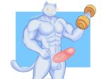  2022 ;3 abs anthro balls biceps big_penis biped body_hair domestic_cat dumbbell epic_games erection exercise felid feline felis fortnite fur genitals ghost_meowscles happy_trail hi_res humanoid_genitalia humanoid_penis male mammal meowscles_(fortnite) muscular muscular_anthro muscular_male navel notedwolf nude one_eye_closed pecs penis pinup portrait pose solo three-quarter_portrait video_games weightlifting weights white_body white_fur wink workout yellow_eyes 