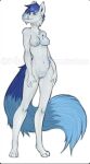  anthro breasts canid canine canis female genitals hi_res mammal miphassl nude presenting presenting_breasts presenting_pussy pussy small_breasts solo tongue tongue_out wolf 