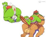 2025 69_position absurd_res anal anthro anthro_on_anthro anthro_rimming_anthro anus armband backsack ball_size_difference balls bent_over big_balls big_butt big_muscles big_penis blush bodily_fluids bowser butt claws dripping duo erection eyebrows feet foreskin genital_fluids genitals green_yoshi hair hand_on_penis hi_res horn hug huge_balls huge_penis hugging_another hugging_penis humanoid_genitalia humanoid_penis hyper hyper_balls hyper_genitalia hyper_penis interrobang it&#039;ll_never_fit kneeling koopa long_penis male male/male male_rimming_male mario_bros muscular muscular_anthro muscular_male nintendo non-mammal_balls nude oral penis penis_size_difference perineum precum precum_drip presenting presenting_hindquarters querq rimming saggy_balls scalie sex shadow shell simple_background sitting size_difference soles spiked_armband spiked_shell spiked_tail spikes spikes_(anatomy) sweat tail thick_penis thick_thighs unretracted_foreskin vein veiny_penis white_background yoshi yoshi_(character)
