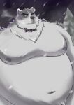  2022 absurd_res anthro belly black_nose borealis_(live-a-hero) hi_res kemono lifewonders live-a-hero male mammal moobs navel nipples outside overweight overweight_male polar_bear snow snowing solo ursid ursine video_games zoo_sp 