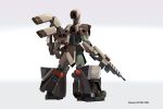  ammo21204760 artist_name clenched_hand full_armor_zaku full_body gun gundam holding holding_gun holding_weapon mecha mecha_focus no_humans robot simple_background standing twitter_username weapon white_background zaku 
