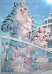 anal anal_penetration anthro anthro_on_anthro anthro_penetrated anthro_penetrating anthro_penetrating_anthro baileyx balls blue_body blue_fur bodily_fluids canid canine canis clothing collar cruise_ship cum cum_drip cum_in_ass cum_inflation cum_inside cum_pooling day digitigrade domestic_dog dripping duo eye_scar facial_scar fangs felid feline foreskin fur genital_fluids genitals hi_res humanoid_genitalia humanoid_penis inflation leaking_cum leash leashed_collar lynx male male/male male_penetrated male_penetrating male_penetrating_male mammal merchant_ship muscular muscular_anthro muscular_male nude open_mouth outside pantherine passenger_ship penetration penile penile_penetration penis penis_in_ass scar sex ship sky striped_body striped_fur stripes swimming_trunks swimming_trunks_down swimwear teeth tiger tongue tongue_out vehicle voyeur watercraft
