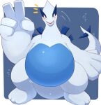  2021 3_toes 5_fingers ai_only_dream ambiguous_gender belly blue_belly blue_body blue_eyes blue_tail blush emanata feet fingers front_view hi_res legendary_pok&eacute;mon looking_at_viewer lugia multicolored_body nintendo open_mouth open_smile pok&eacute;mon pok&eacute;mon_(species) smile solo toes two_tone_body two_tone_tail video_games 