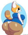  2022 absurd_res aggressive_retsuko ailurid anthro big_breasts big_butt blush breast_squish breasts brown_body brown_fur butt clothing deep_skin female fur hi_res huge_butt mammal orange_body orange_fur panties panty_lines red_panda retsuko sanrio skindentation smile solo squish thick_thighs tight_clothing ultrastax underwear white_body white_fur 