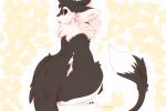 2025 4_ears abstract_background absurd_res ambiguous_gender anthro avali avian big_butt biped bird black_body black_feathers black_fur blep blush blush_lines butt claws colored colored_sketch countershading crouching digital_media_(artwork) digitigrade english_text feathers feet fluffy fluffy_ears fur fyr_(fenrir784) hair hi_res huge_butt innocent_expression long_tail looking_at_viewer looking_back looking_back_at_viewer multi_ear neck_tuft nude pawpads paws prelares presenting presenting_hindquarters purple_eyes rear_view signature silly simple_background sketch solo tail text tongue tongue_out tuft white_body white_feathers white_fur wide_hips winged_arms wings