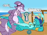2025 anthro anthro_on_anthro anthro_penetrated anthro_penetrating anthro_penetrating_anthro aquatic_gastropod armlet beach bite biting_lip biting_own_lip blue_clothing blue_hat blue_headwear bodily_fluids breasts clothing cum cum_in_pussy cum_in_uterus cum_inside cum_on_belly cum_on_body cum_on_penis cum_splatter dialogue english_text erection eyes_closed eyewear eyewear_on_head felino female female_penetrated fish gastropod genital_fluids genitals goggles goggles_on_head hair hair_over_eyes hat headgear headwear heart_symbol hi_res impregnation internal internal_vaginal interspecies jewelry legs_around_partner lying male male/female male_penetrating male_penetrating_female marine moan mollusk necklace nipples non-mammal_breasts obscured_eyes on_back open_mouth outside ovum penetration penis pier_(felino) pink_body pink_nipples pink_penis pink_scales purple_body purple_scales purple_stripes pussy raspberry_(felino) sand scales sea sea_slug self_bite sex shark shark_tooth_necklace sharp_teeth slug small_breasts smile speech_bubble sperm_cell standing striped_body striped_scales stripes teal_body teal_nipples teal_skin teeth text uterus water