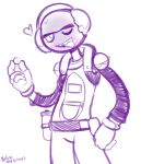  &lt;3 2022 4_fingers belt clothing colored_sketch epic_games felino fingers for_a_head fortnite front_view gloves gumball_(candy) gumball_machine gumbo_(fortnite) handwear headphones hi_res humanoid machine male monochrome not_furry object_head robot sketch smile solo tongue tongue_out video_games 