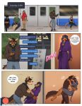 anthro anthro_on_anthro bathrobe bear bluetick_coonhound bottomwear brandy_(wolfpsalm) breasts butt canid canine canis cellphone cleavage clothed clothing comic coonhound coyote dialogue domestic_dog domestic_ferret duo_focus electronics english_text female footwear fur group hi_res hunting_dog hybrid jacket josh_(chewythewolf) male male/female mammal mustelid musteline navel nude nude_anthro nude_female nude_male pants phone purse rapid_transit robe scent_hound sex shoes stand_and_carry_position standing standing_sex tail text topwear true_musteline url weasel wolf wolfpsalm