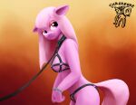  anthro bdsm bondage bound breasts collar cuff_(restraint) earth_pony equid equine fan_character female gradient_background harness horse leash looking_back mammal mostly_nude my_little_pony offscreen_character pony portrait restraints side_boob side_view simple_background solo three-quarter_portrait warskunk_(artist) 