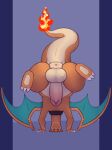  absurd_res anthro anus balls big_balls big_penis charizard collar covertcanine fire flaming_tail genitals handstand hi_res huge_balls huge_penis male nintendo nude orange_body penis pok&eacute;mon pok&eacute;mon_(species) puffy_anus razi_(covertcanine) slightly_chubby solo upside_down video_games wings 