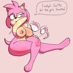  2020 absurd_res amy_rose anthro blush bodily_fluids bouncing_breasts bra breasts clothing eulipotyphlan female frosty_roy fur green_eyes hedgehog hi_res mammal nipples nude pink_body pink_fur sega skybeatz solo sonic_the_hedgehog_(series) sweat underwear undressing 