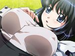  black_hair blue_eyes breasts gipsy_underground large_breasts lying outdoors outside siesta zero_no_tsukaima 