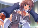  1girl all_fours bdsm breast_sucking breasts chains framed_breasts game_cg hanging_breasts helpless maid monster rape restrained sequential_set sex sofia_koubou special_isolation_district_girl_experiment tears tentacle 