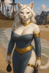 a.i a.i. animal_humanoid anthro building character_bio character_description character_name_pharrapeeri clothed clothing ears_up felid felid_humanoid feline feline_humanoid female fur gown hair hi_res humanoid long_hair mammal mammal_humanoid me? medieval model_sheet purse second_life ship shoreline solo standing vehicle voluptuous_anthro voluptuous_female watercraft white_body white_fur yellow_eyes