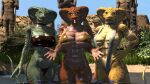 16:9 3d_(artwork) abs anthro big_breasts bikini bikini_bottom bikini_thong bikini_top black_sclera blue_eyes breasts brown_body brown_scales choker cleavage clothed clothing cobra colored_nails day deity desert digital_media_(artwork) egyptian female grass green_body green_eyes green_scales group hand_on_hip hi_res jamila_(thevestige) jewelry looking_at_viewer muscular muscular_anthro muscular_female nails necklace oasis one-piece_swimsuit one_eye_closed palm_tree plant rashida_(thevestige) reptile ruins sand scales scalie shrub sling_bikini small_breasts smile smiling_at_viewer snake snake_(petruz) source_filmmaker_(artwork) swimwear thevestige thick_thighs thigh_ring tongue tongue_out tree trio two-piece_swimsuit water wet wet_body wet_scales widescreen wink winking_at_viewer yellow_body yellow_eyes yellow_scales zahra_(thevestige)